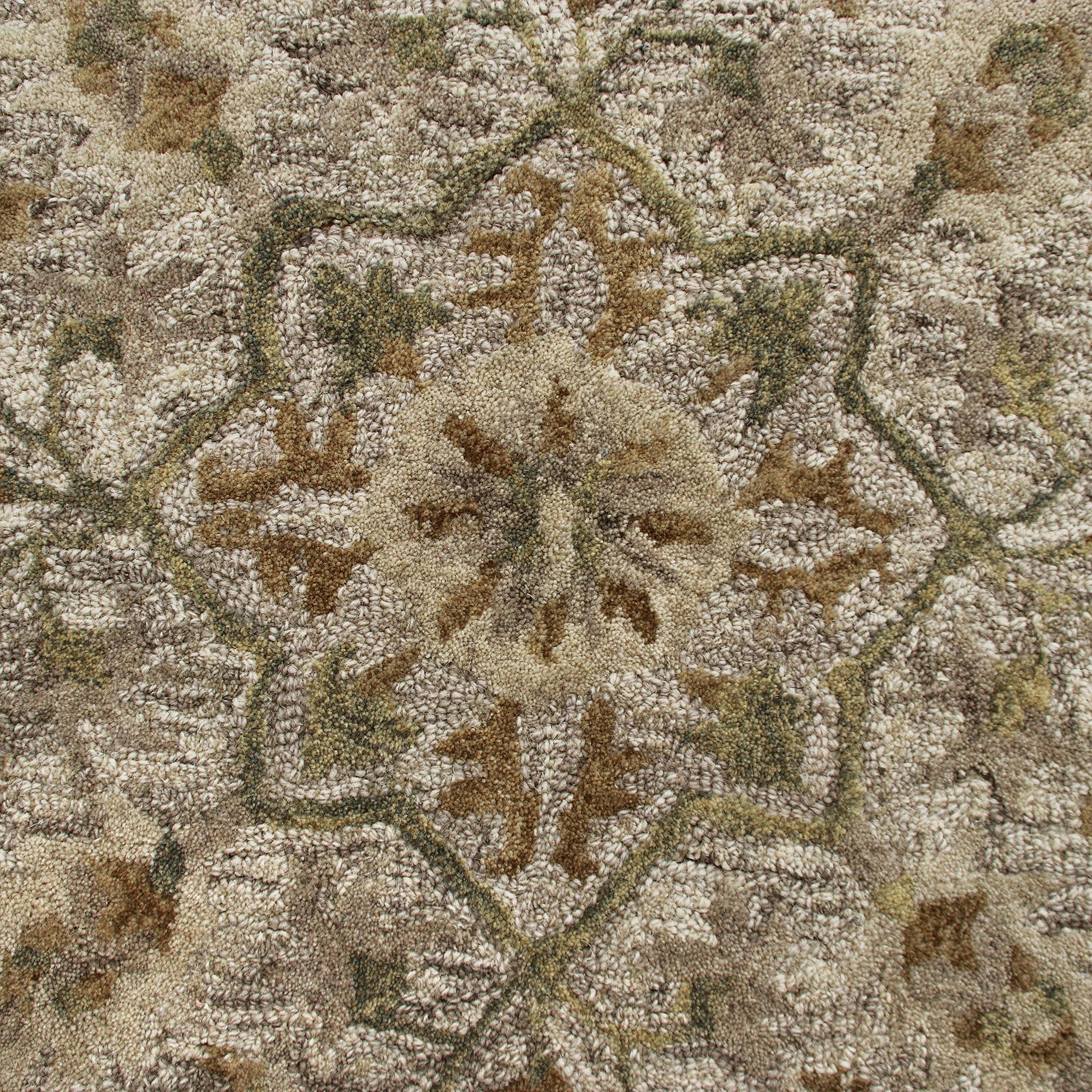 LR Home 6ft Round Natural Wool Area Rug - Hand Tufted Modern Farmhouse Boho Style for Bedroom, Living Room, Office | Soft Beige/Cream Indoor Carpet for Home Decor | Perfect for Entryway, Playroom & Cozy Spaces
