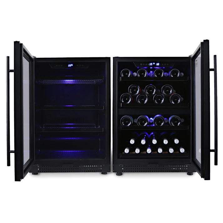 HUSKY 154L Dual Zone Wine Cooler Refrigerator - Black HUSWS54DMBZY for Home, Office, and Restaurant Wine Storage