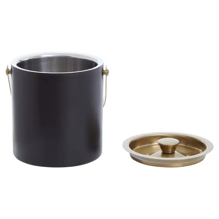 Premium Mixology Black & Gold Finish Ice Bucket - Elegant Cocktail Chilling Accessory for Home Bars, Parties & Wedding Receptions