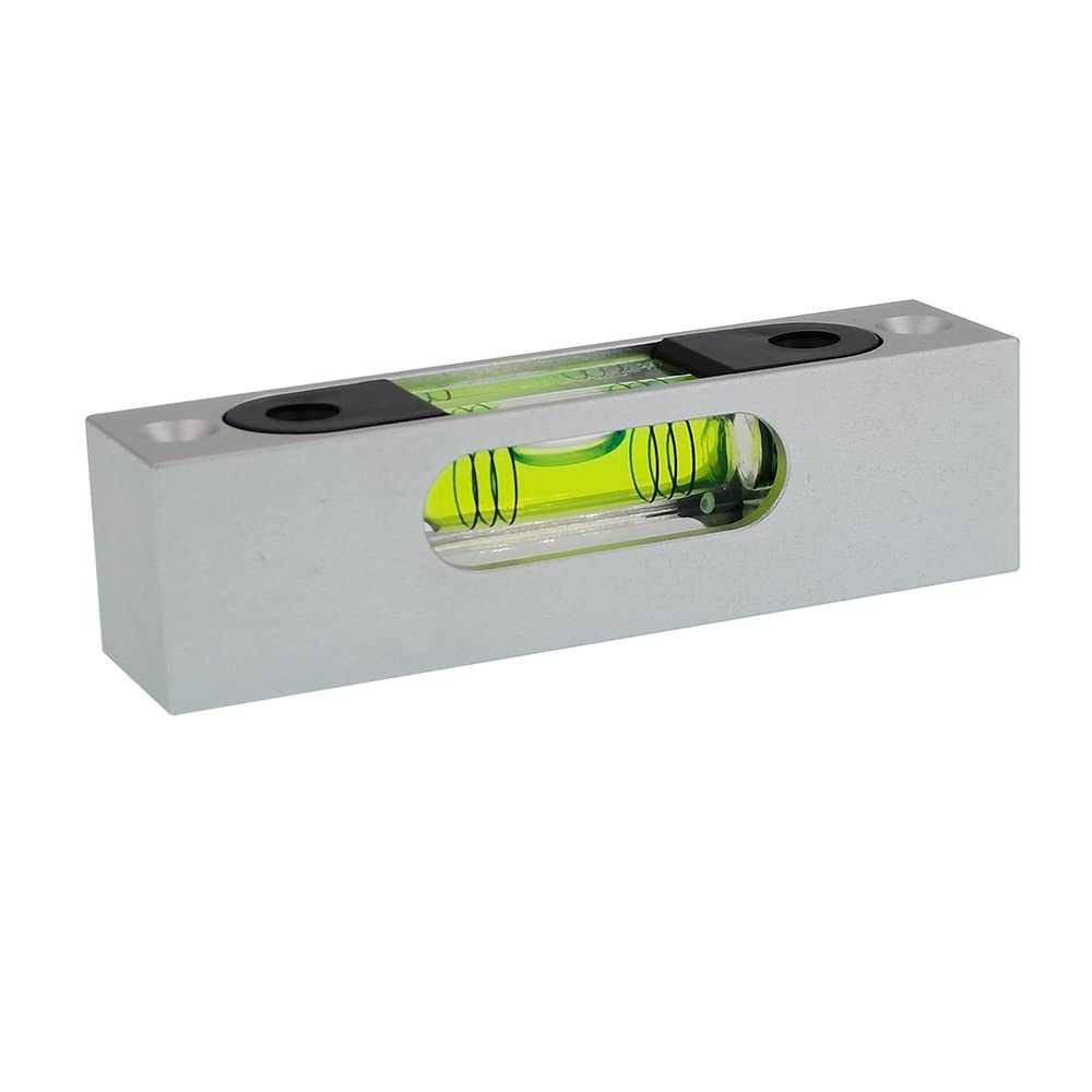 High Precision Metal Adjustable Strip Level with Magnetic Base - Green Rectangular Bubble Level for Woodworking, Construction, and DIY Projects