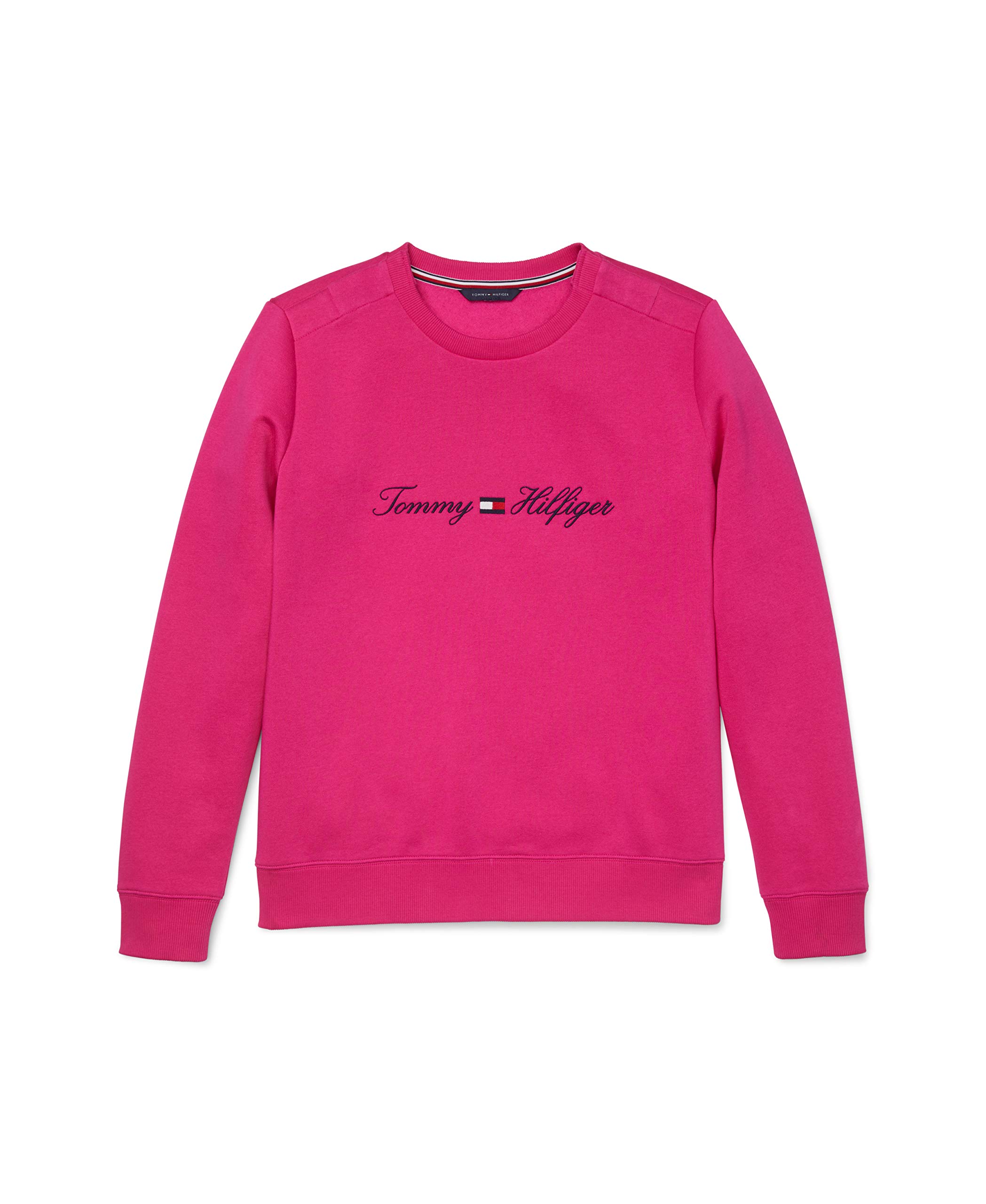 Tommy Hilfiger Women's Adaptive Logo Sweatshirt with Velcro Shoulder Closures | Comfortable Pullover for Easy Dressing | Perfect for Mobility Challenges, Post-Surgery & Everyday Wear