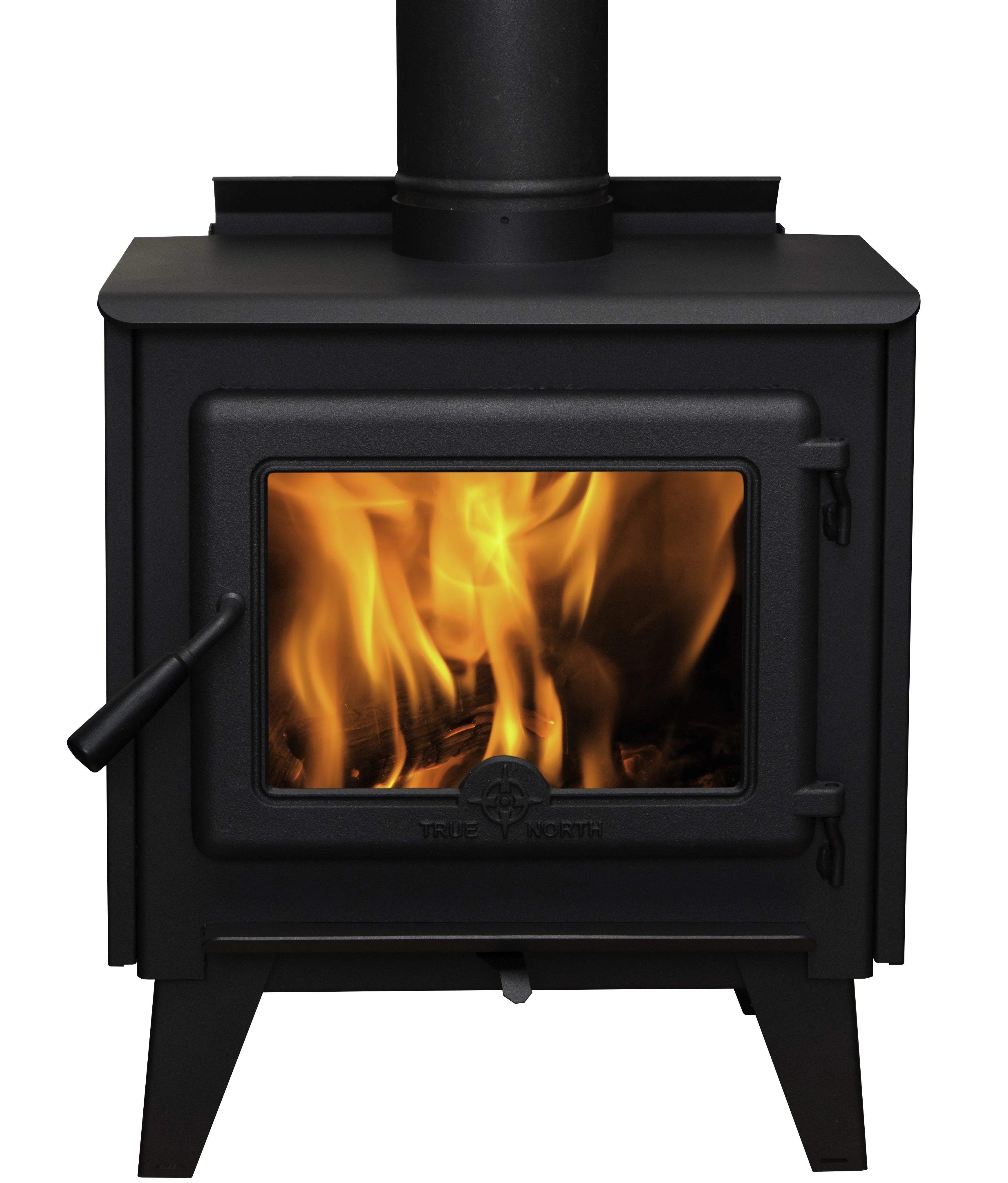 True North TN10 Wood Burning Stove - Efficient Outdoor & Indoor Heating for Cabins, Homes, and Camping - EPA Certified Cast Iron Fireplace