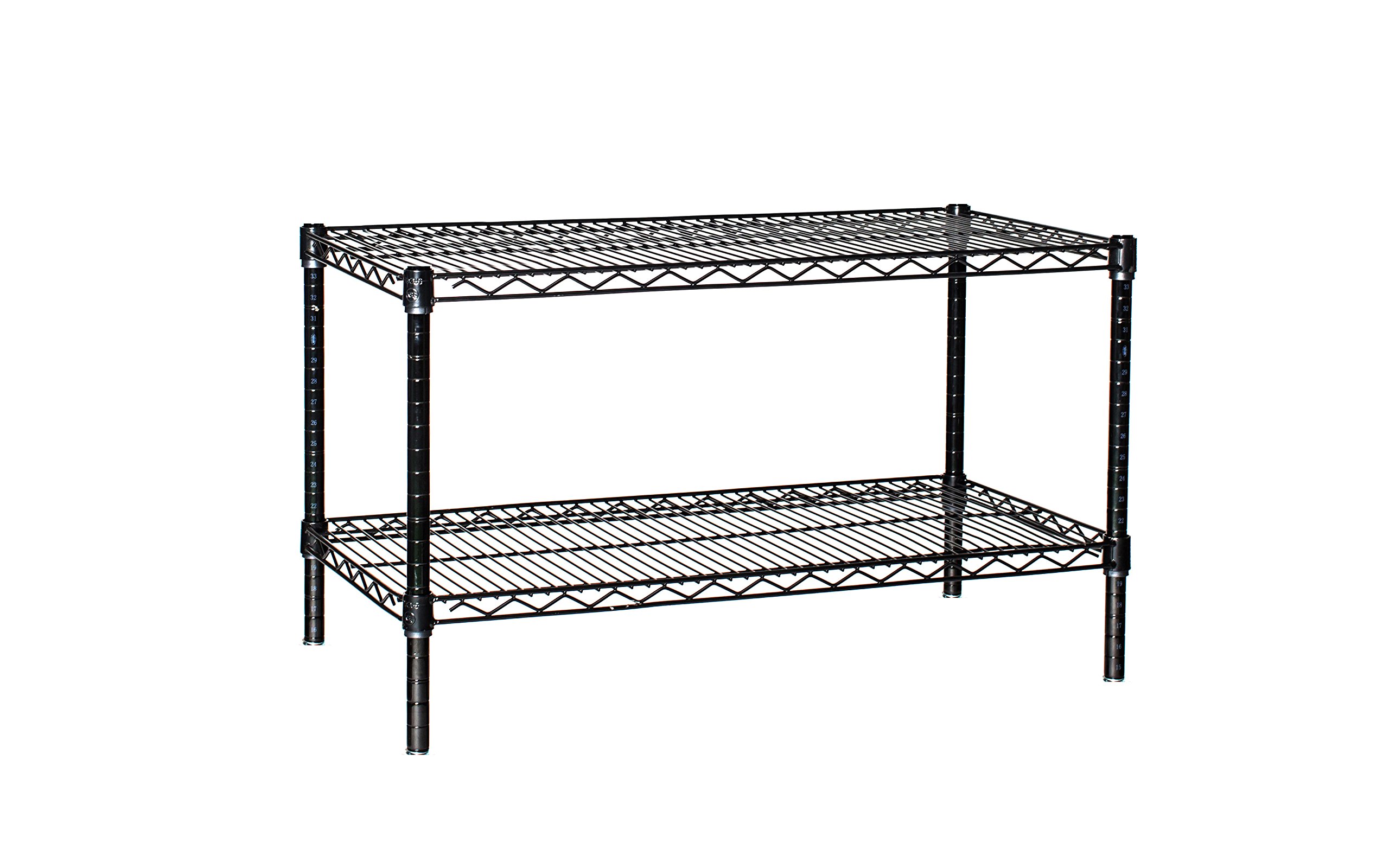 2-Tier Black Starter Shelving Unit - 18