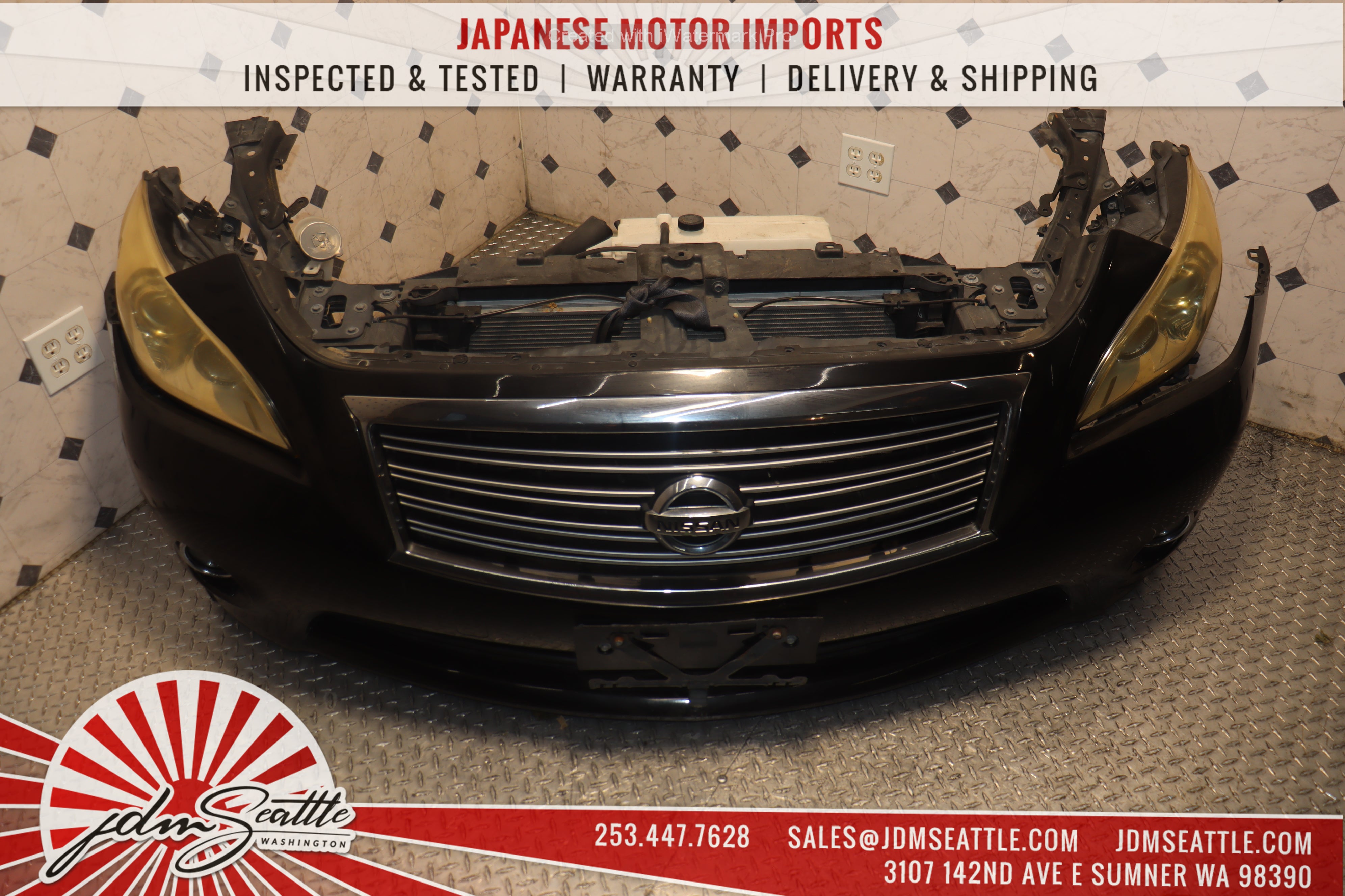 JDM Nissan Fuga 370GT / 2010-2013 Infiniti M37 Complete Front End Nose Cut Conversion Kit - Perfect for Car Restoration & Custom Build Projects