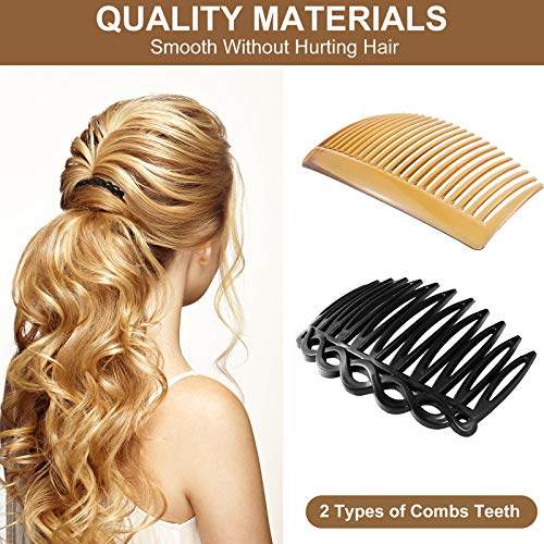 24 Pcs Women's Hair Combs - French Side Combs, Plastic Twist Decorative Hair Clips with 11/23 Teeth for Wedding Veils, Bridal Accessories & Everyday Hairstyling