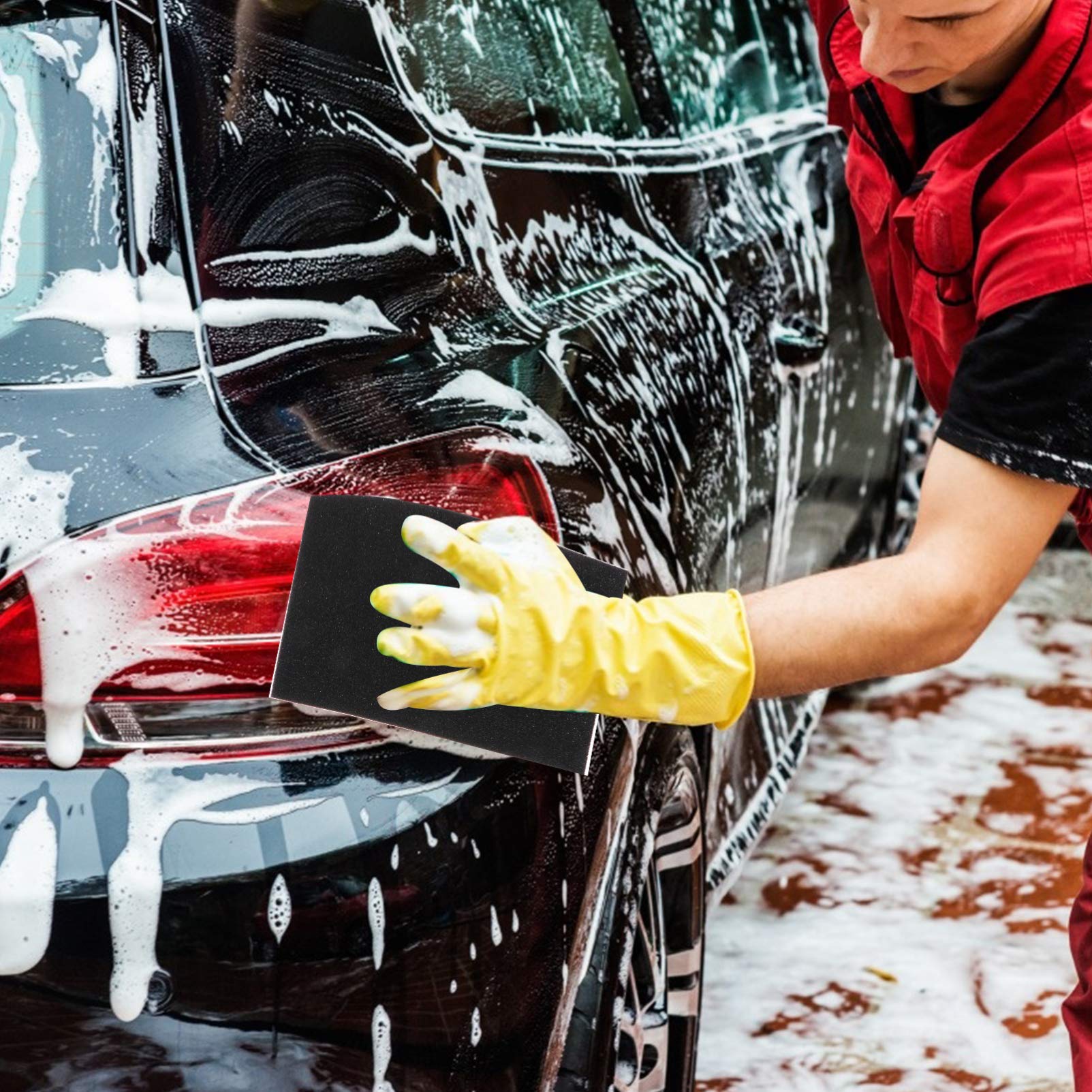 VICASKY 2-Pack Large Car Wash Sponges - Multi-Functional Cleaning Pads for Auto Detailing, Home & Kitchen Use - Soft Polishing Sponge for Cars, Dishes & Household Cleaning