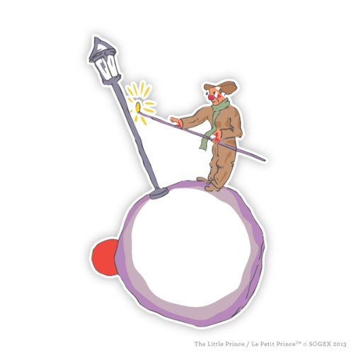 Peel & Stick Wall Decal - The Little Prince Lamplighter Planet Wall Art (7.5x12 inches) | Removable Vinyl Sticker for Nursery, Kids Room & Office Decor