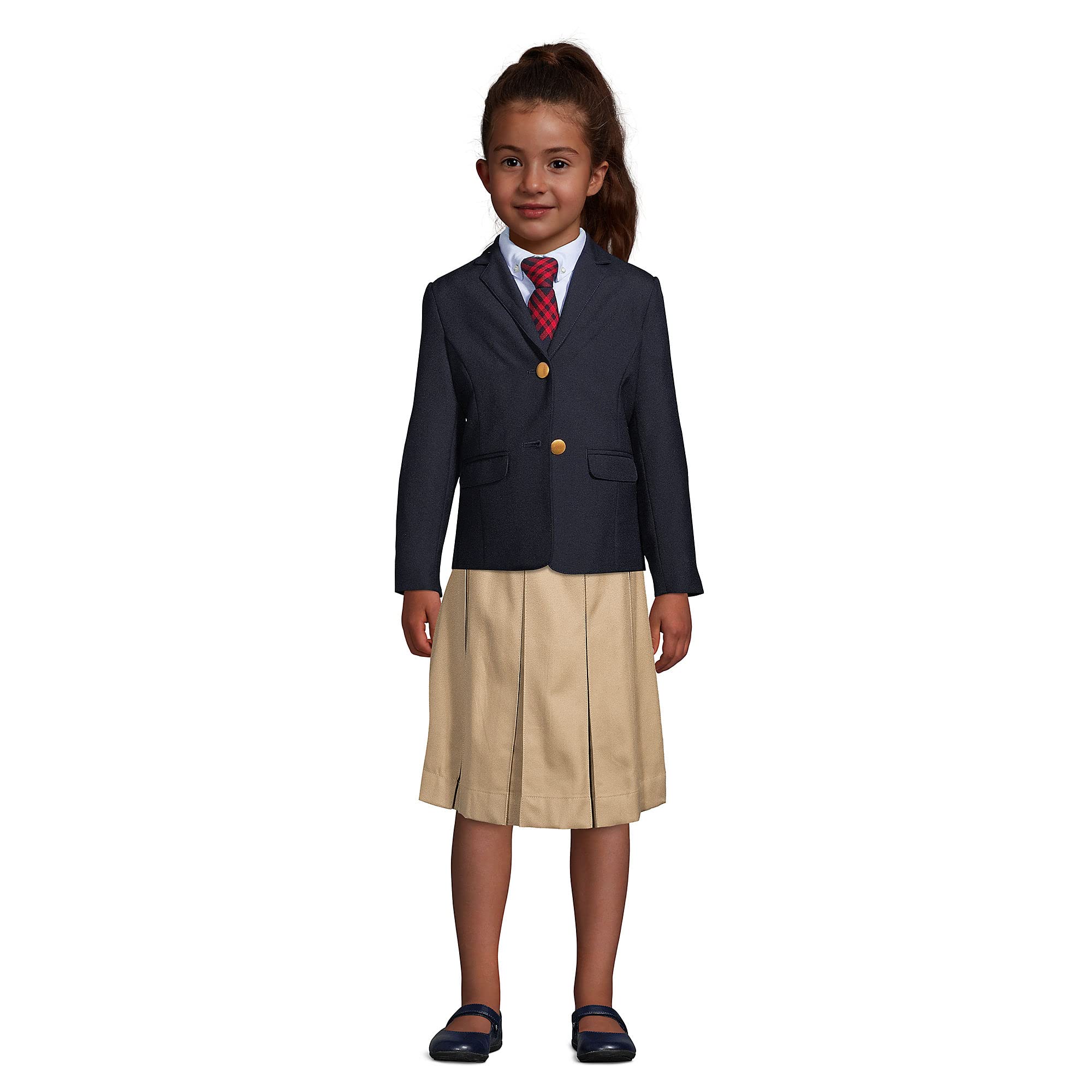 Lands' End Girls' Hopsack Blazer - Classic School Uniform Jacket for Girls | Perfect for School, Dress Code & Formal Occasions