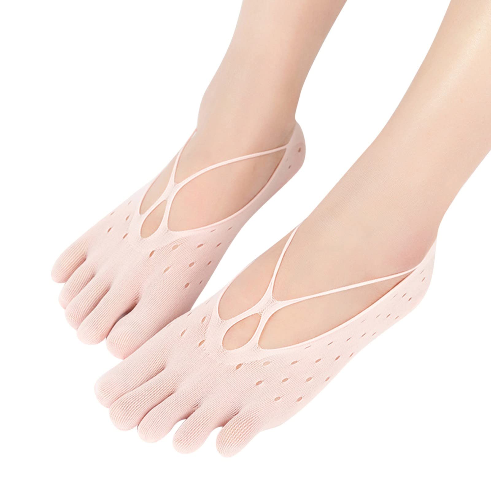1 Pair Women's Solid Ice Silk Socks - Breathable Invisible No Show Socks with Non-Slip Grip for Sneakers & Flats - Perfect for Workout, Running, and Casual Wear