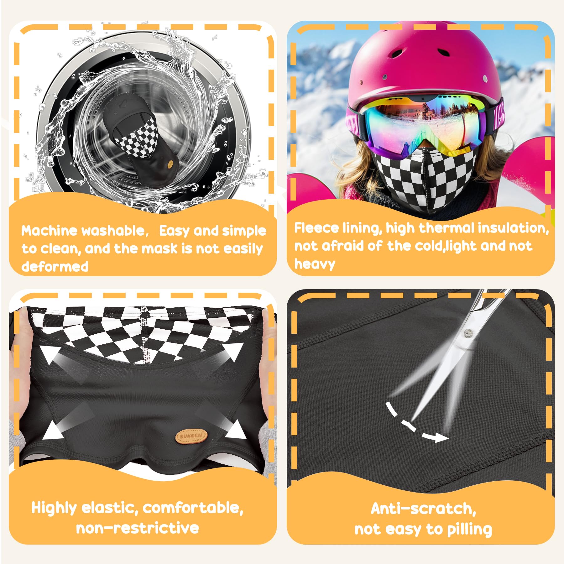 Breathable Kids Winter Balaclava Ski Mask for Girls & Boys - Warm Face Cover with Neck Gaiter for Outdoor Activities, Snowboarding, Skiing & Cold Weather Protection