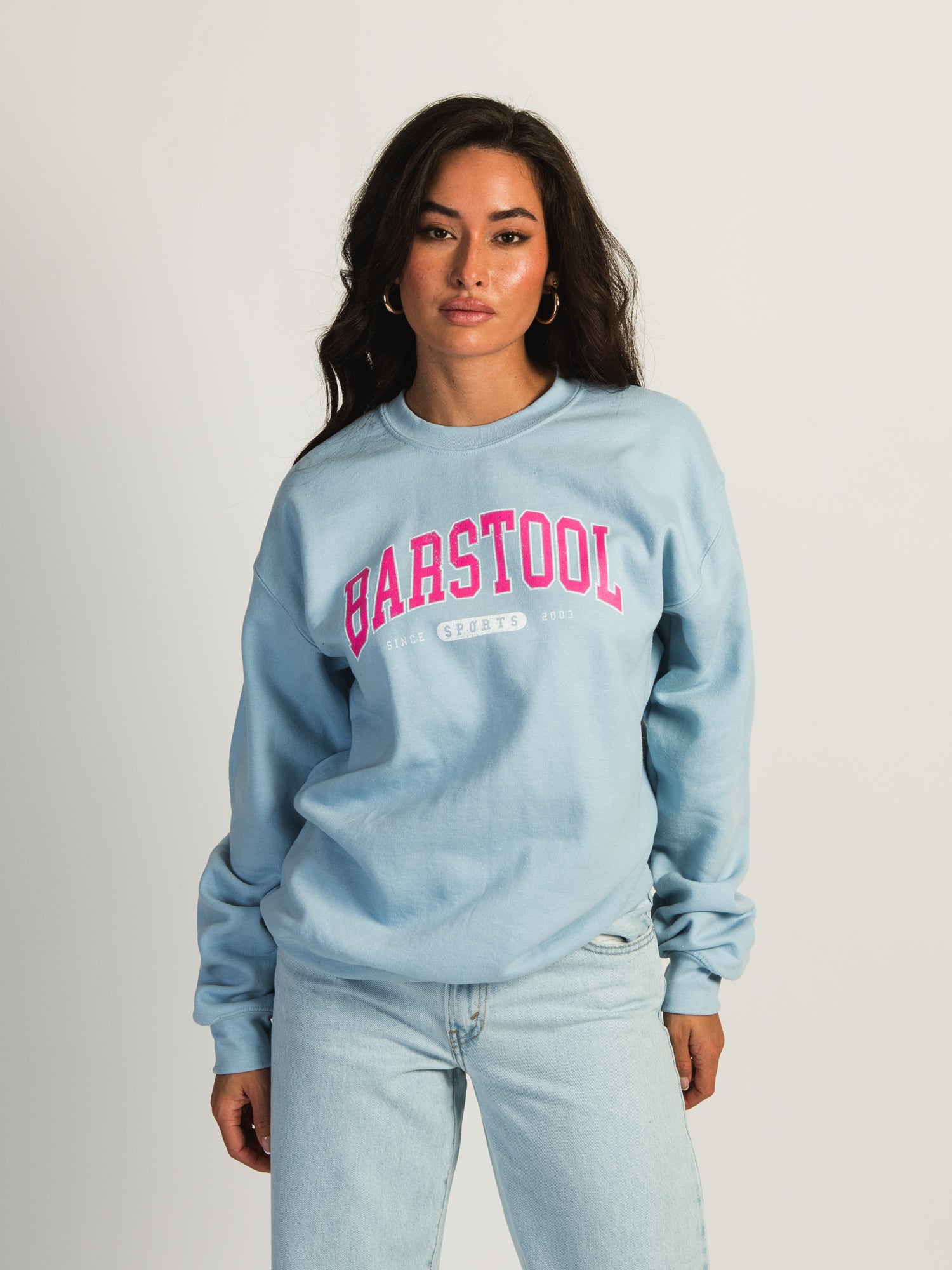 Barstool Sports BSS Varsity Crewneck Sweatshirt - Comfortable Men's Casual Pullover for Everyday Wear, Sports Events & College Campus Style
