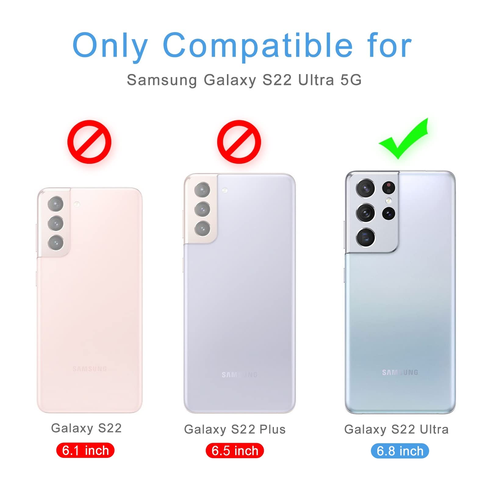 Samsung Galaxy S22 Ultra Case, Slim Thin Soft TPU Bumper & Hard PC Back Cover - Shockproof, Scratch Resistant, Transparent Protective Phone Case (Blue) - Perfect for Daily Use, Travel, and Outdoor Activities