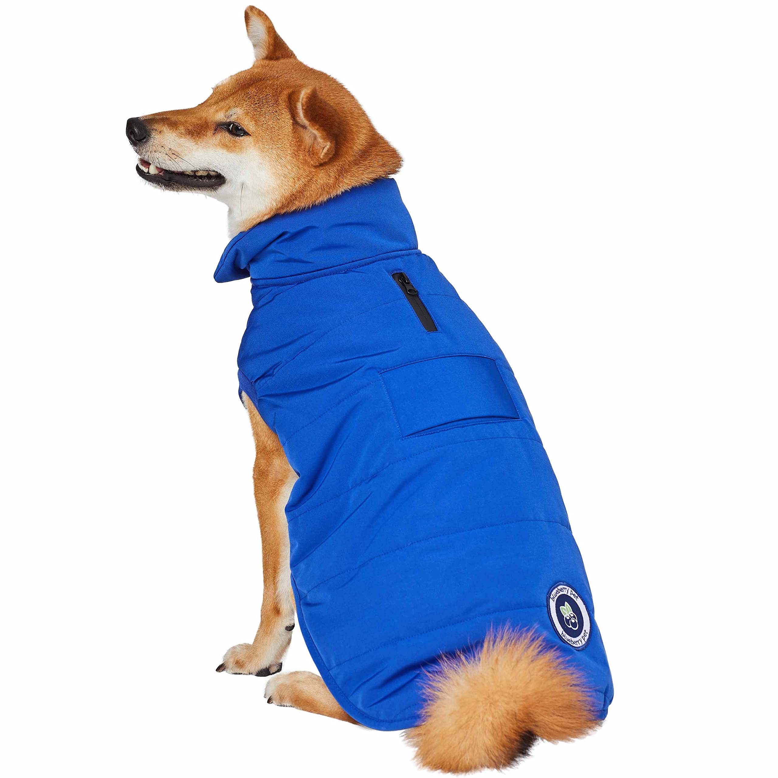 Blueberry Pet Cozy Windproof Dog Coat - Navy Blue Puffer Jacket for Large Dogs (20