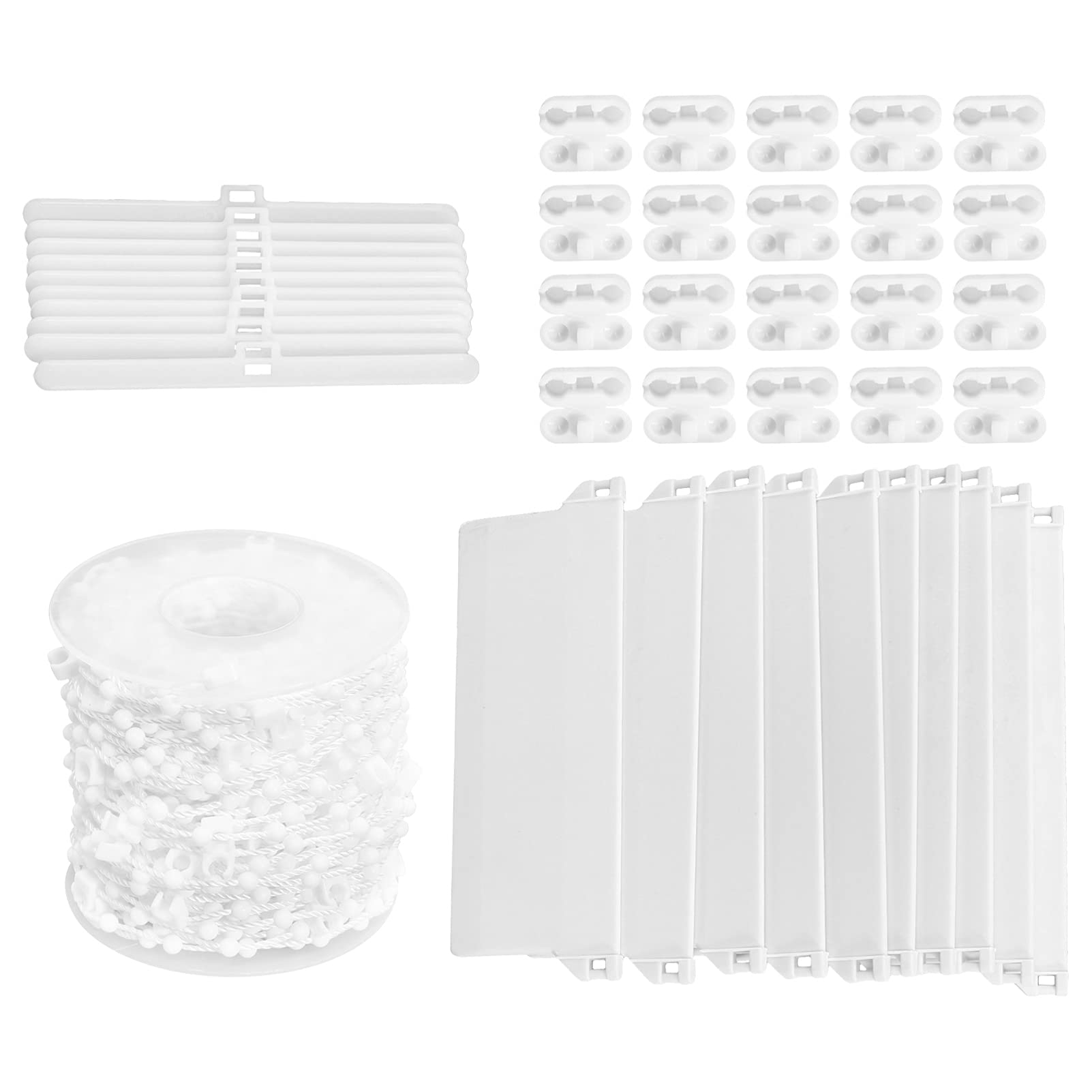DOITOOL Vertical Beaded Chain Cord with Connector Clips - Roller Blind Repair Kit for Roman Shades & Vertical Blinds | Durable Window Treatment Accessories for Home & Office