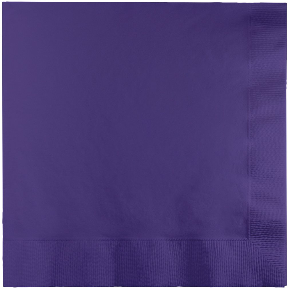 Creative Converting Purple Napkins - Premium Quality Disposable Table Napkins for Parties, Weddings & Events - Elegant One-Size Dining Accessories