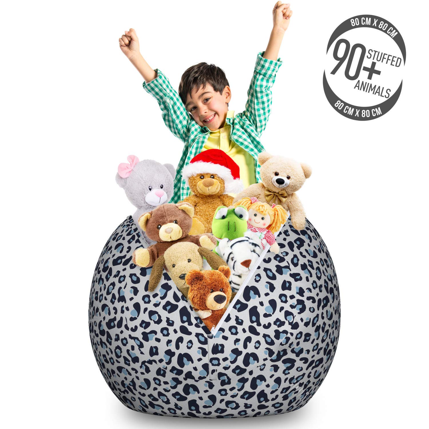 Ambesonne Leopard Print Storage Bag Chair - Large Washable Toy Organizer with Modern Panther Skin Design | Perfect for Kids' Room, Playroom & Dorm Organization
