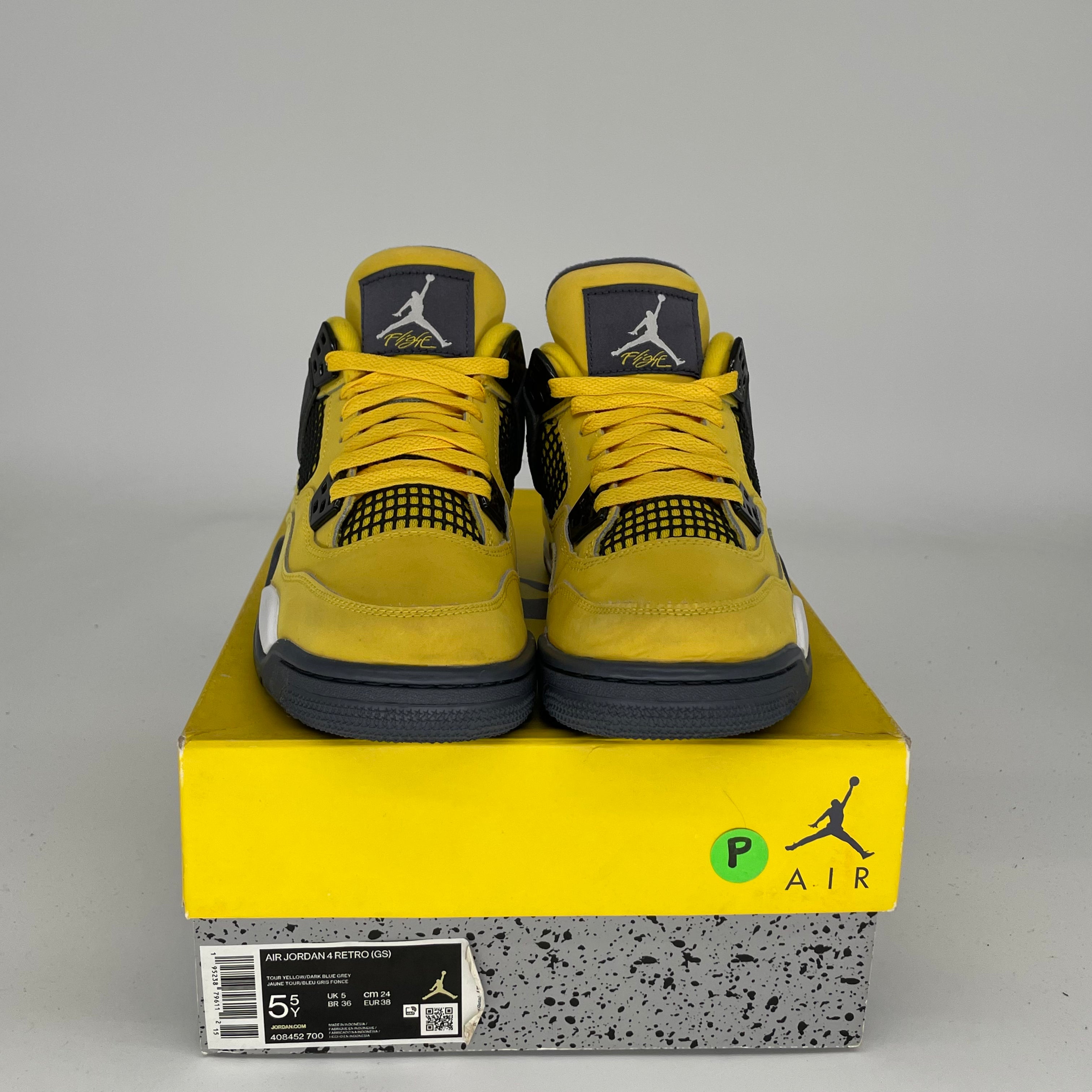 AIR JORDAN 4 LIGHTNING Sneakers Size 5.5Y (408452-700) - Retro Basketball Shoes for Men & Kids - Perfect for Streetwear, Sports & Collectors