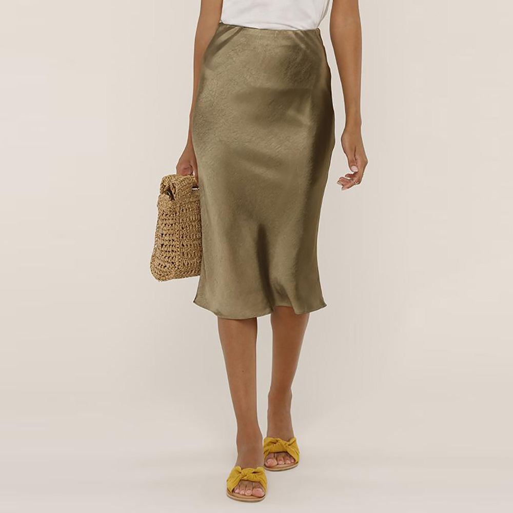 Ryder Skirt - Women's High Waist Flowy Midi Skirt for Casual & Office Wear | Perfect for Work, Dates & Everyday Outfits