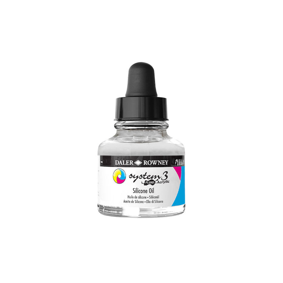 Daler Rowney System3 Pouring Silicone Oil 29.5ml - Premium Acrylic Pouring Medium for Fluid Art, Cells Creation & Resin Effects - Perfect for Canvas, Wood, and DIY Home Decor Projects