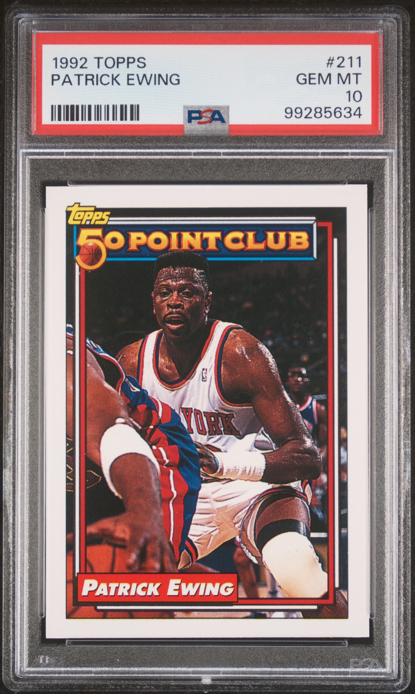 1992 Topps Patrick Ewing #211 PSA 10 Gem Mint Basketball Card - Perfect for Collectors & Sports Memorabilia Enthusiasts