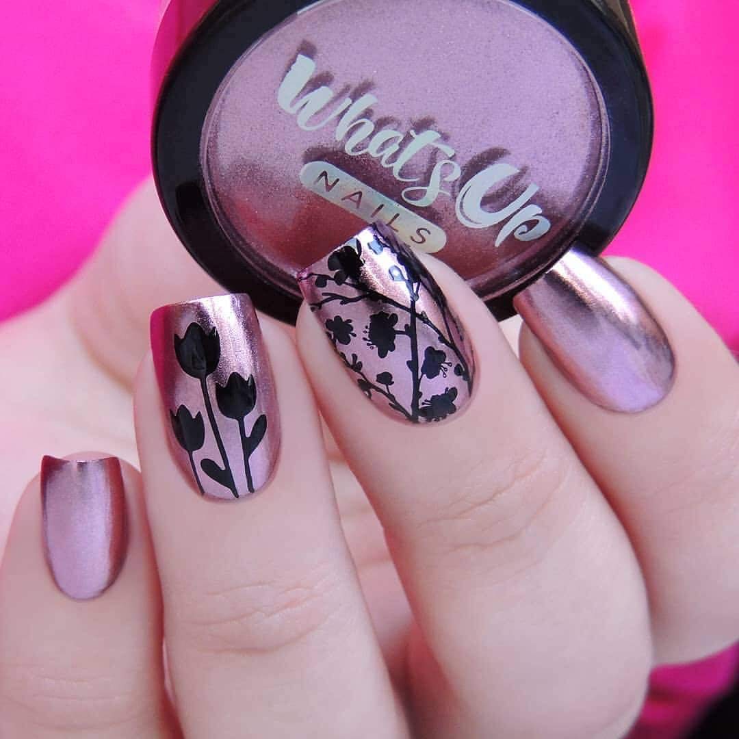 Whats Up Nails - Rose Chrome Mirror Nail Powder for Stunning Metallic Nails | Perfect for Gel Polish Manicures, Nail Art Designs & Special Occasions