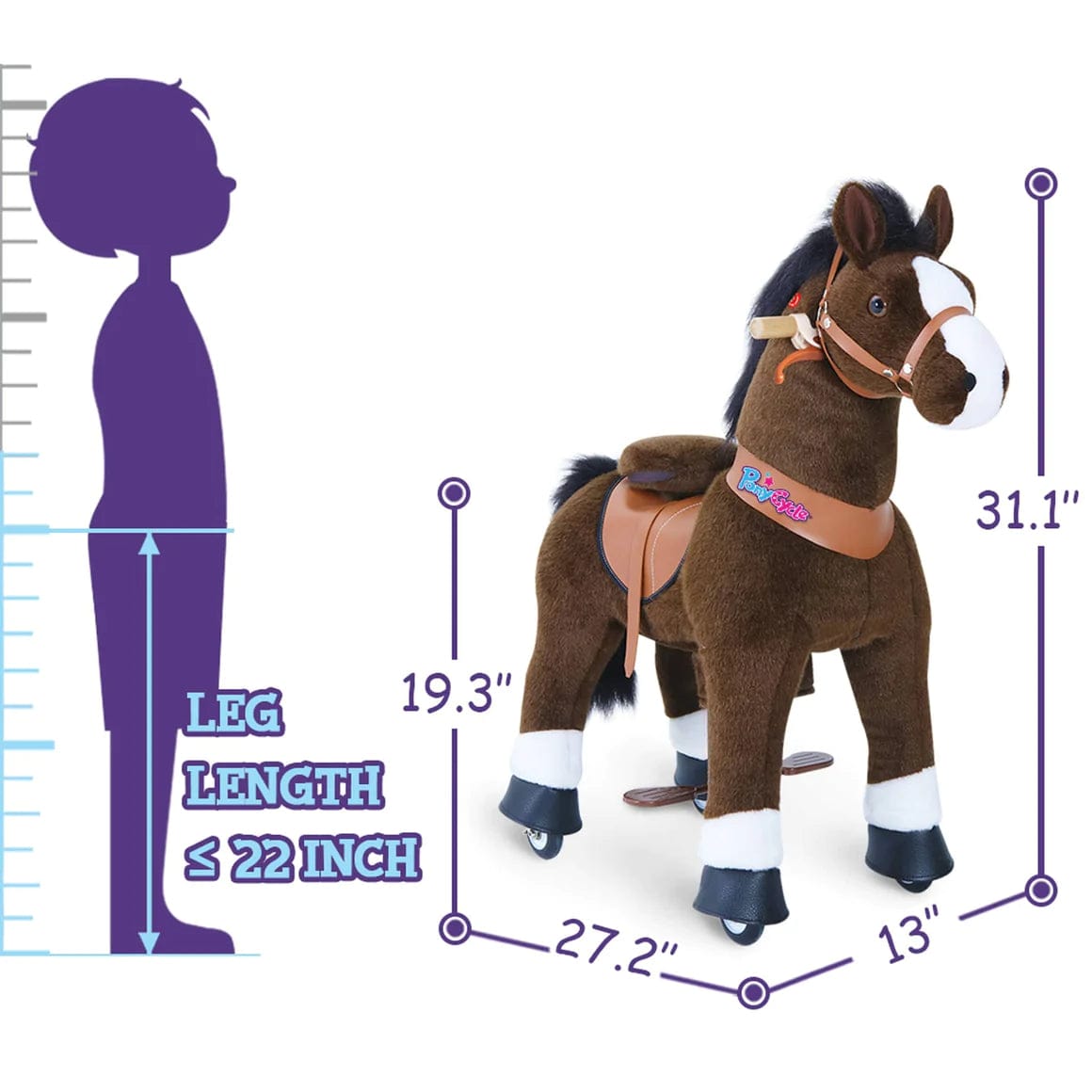 Ponycycle Ride On Toy for Kids Ages 3-5 | Interactive Rocking Horse with Wheels | Perfect for Indoor & Outdoor Play, Birthday Gifts, and Preschool Learning Activities