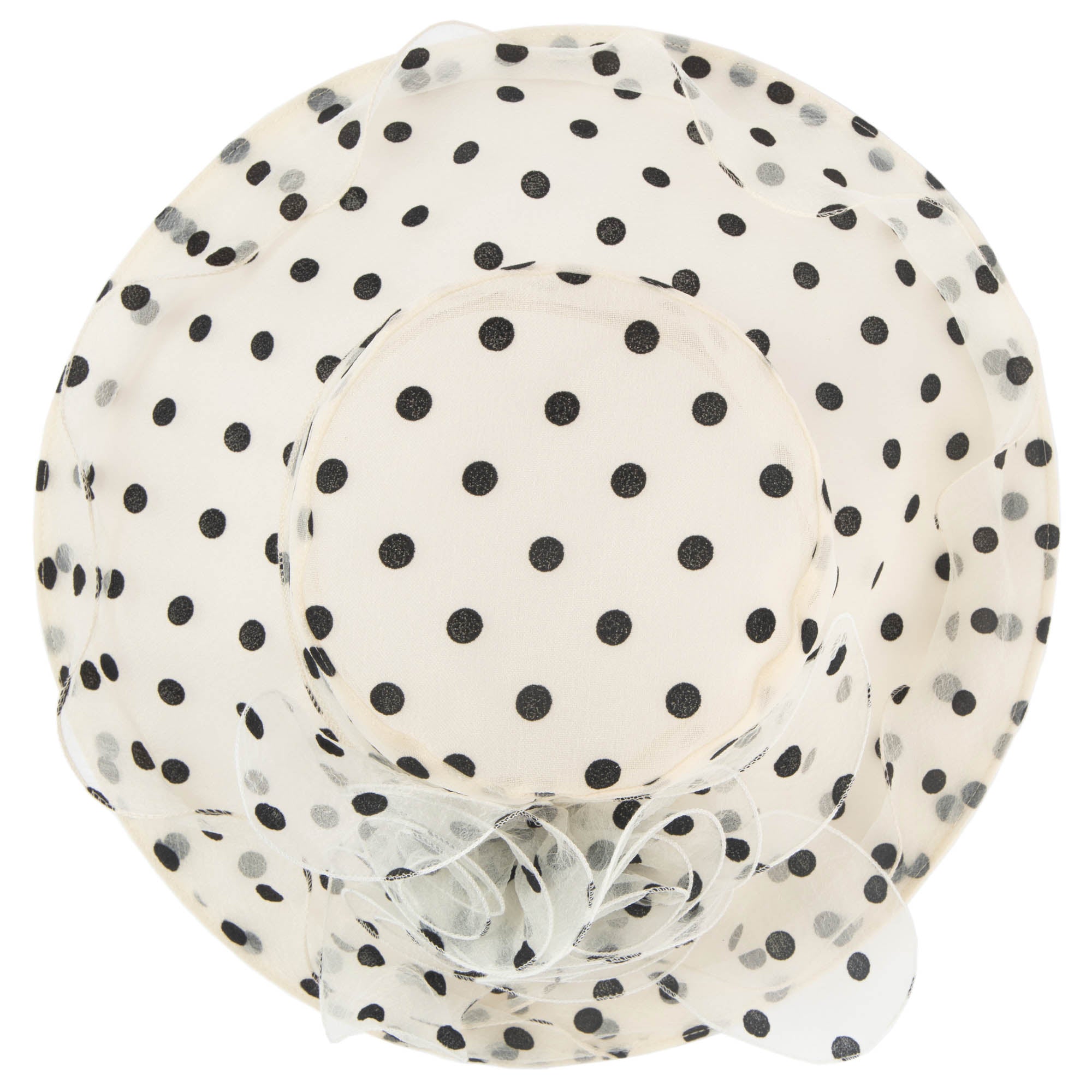 Elegant Women's Felt Polka Dot Organza Mesh Dress Hat - Stylish Church, Wedding & Tea Party Accessory for Ladies