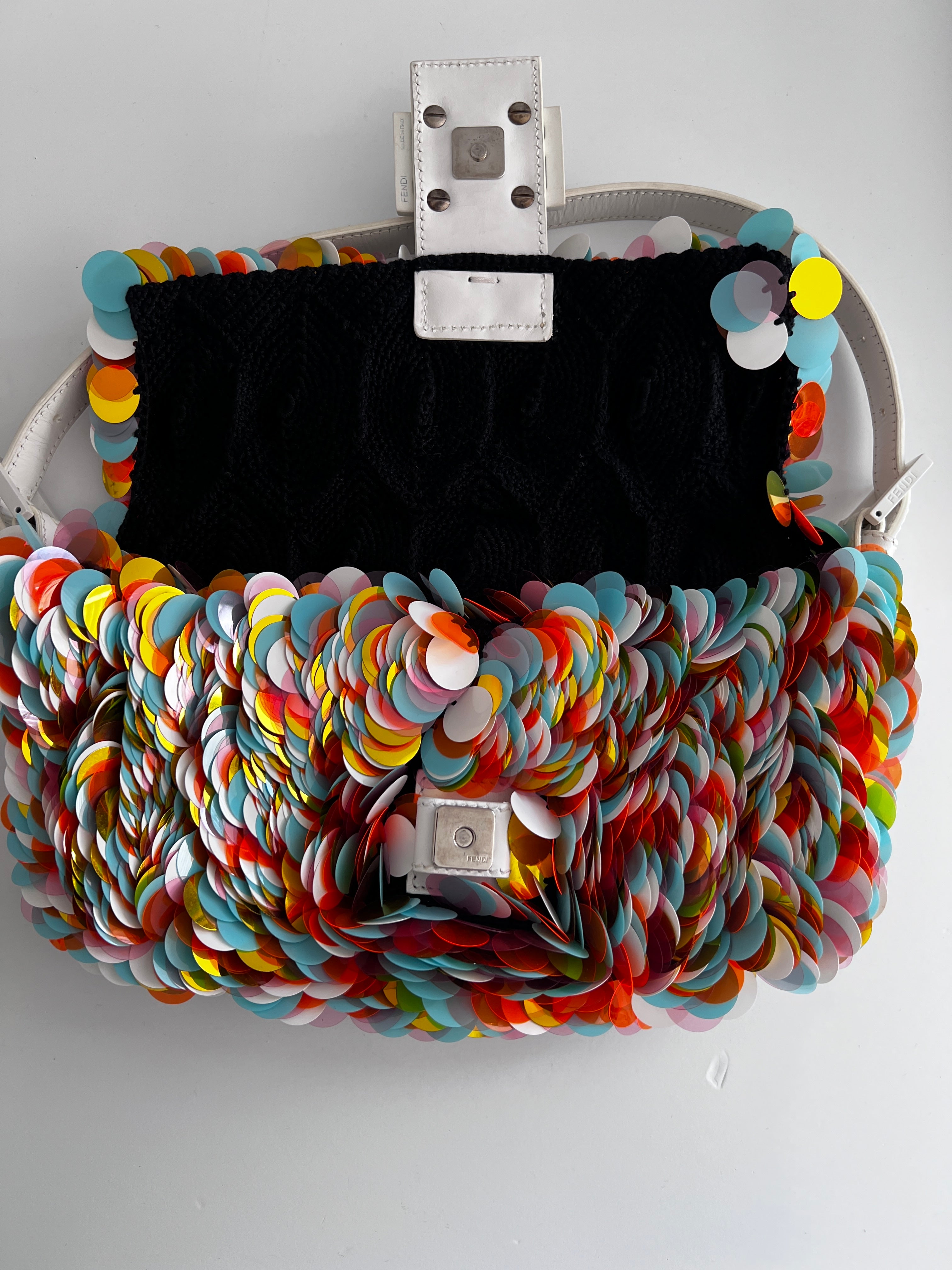 Fendi Multicolor Sequin Baguette Bag - Stylish Shoulder Bag for Women, Perfect for Parties, Weddings & Evening Events