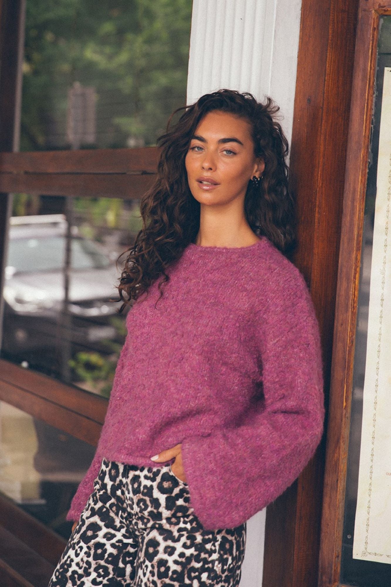 All About Eve Cleo Knit Mauve Sweater - Women's Fashion Knitwear for Fall & Winter | Cozy Office & Casual Outfit