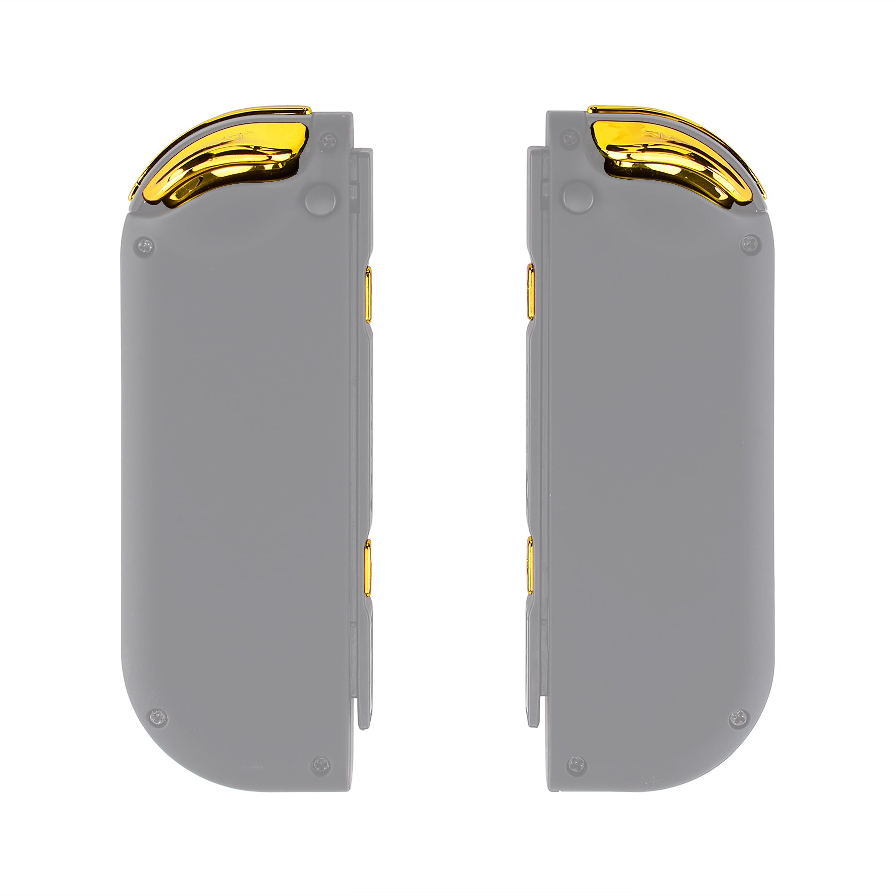 eXtremeRate Chrome Gold D-Pad ABXY Buttons & Trigger Set for Nintendo Switch Joy-Con & OLED - Replacement Buttons Kit with Springs (D-Pad Fits eXtremeRate Shell Only) - Perfect for Gaming, DIY Repairs & Controller Customization