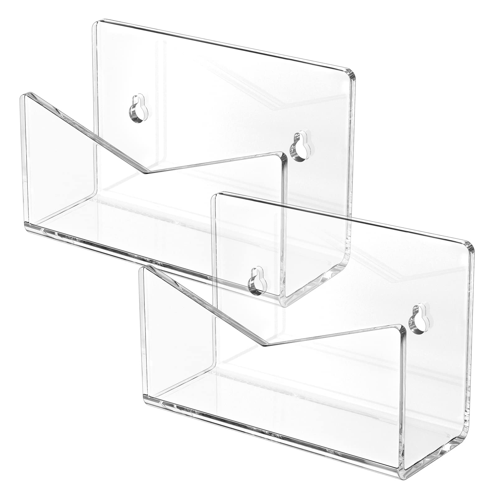 Richboom Clear Acrylic Mail Holder - 2 Pack Desk Organizer for Letters, Envelopes & Documents | Perfect for Home, Office & School Organization | Countertop Storage Solution for Mail Sorting & Paper Management
