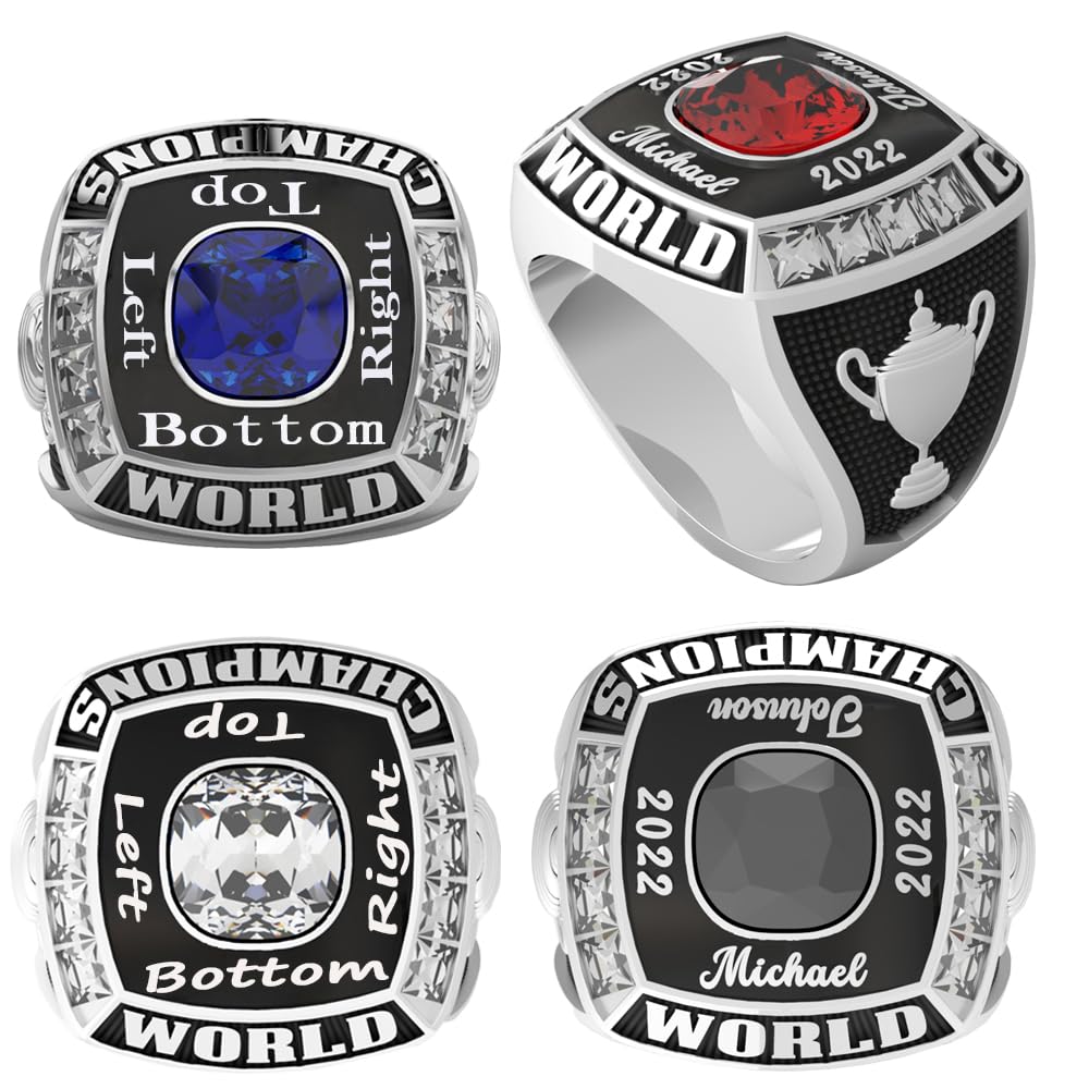 Custom Championship Rings for Football, Baseball, Basketball, Esports, Softball & Hockey - Personalized Team Sports Rings for College, University & High School - Fantasy Sports & Class Rings - Perfect for Trophy Awards, Team Celebrations & Championship Events