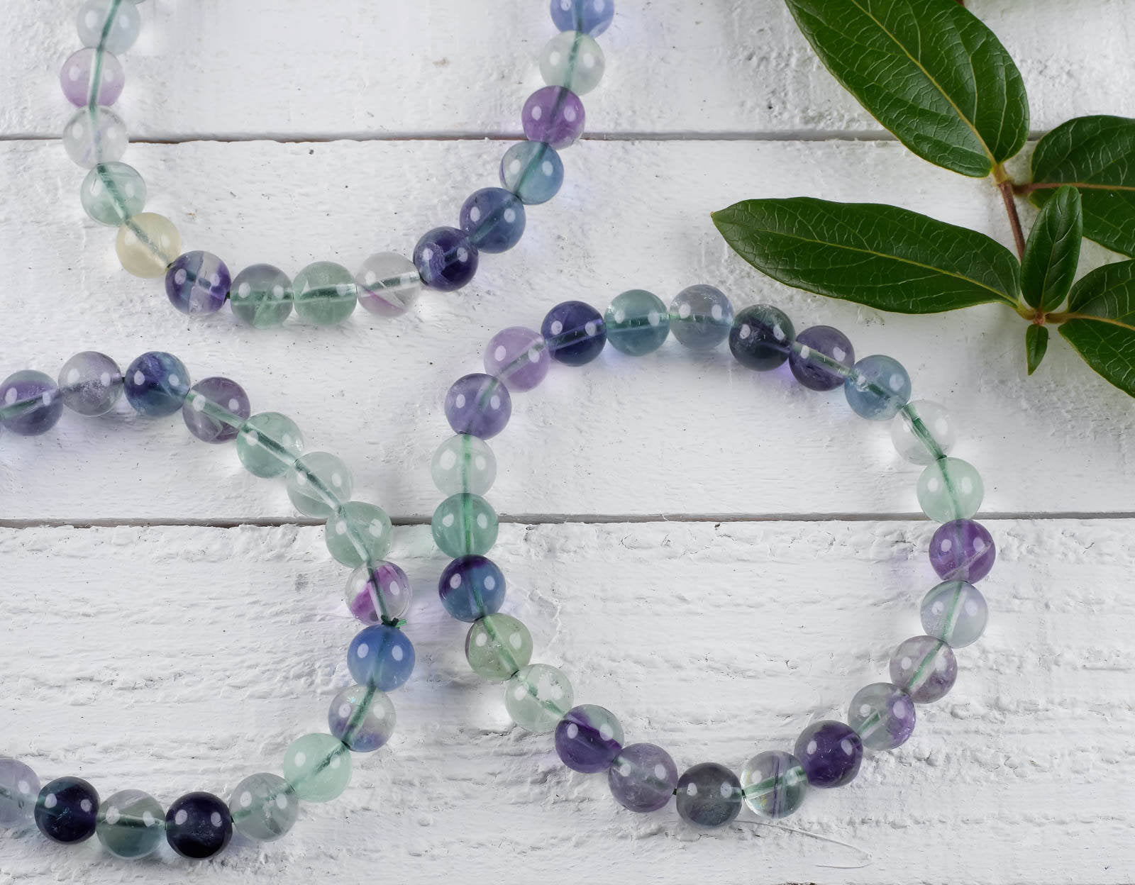 FLUORITE Crystal Bracelet - Round Beaded Healing Stone Jewelry for Women | Handmade Spiritual Energy Bracelet | Perfect for Meditation, Yoga & Chakra Balancing | E0594