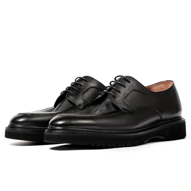 Men's Casual Business Leather Shoes with Heightened Sole - Classic Oxford Dress Shoes for Work & Formal Occasions | Comfortable & Stylish Office Wear