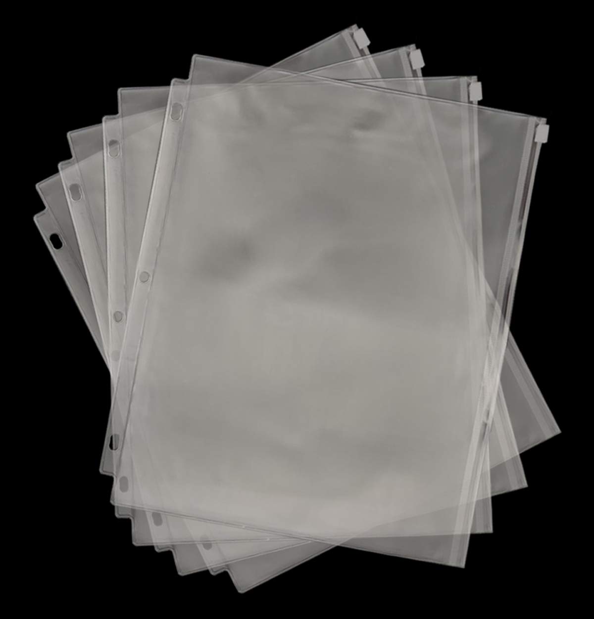 YoeeJob 30-Pack Clear Plastic Zipper Binder Pockets for 3-Ring Binders - Letter Size, 3-Hole Punched, Durable File Organizers for Office, School & Home - Perfect for Documents, Reports, and Homework Organization