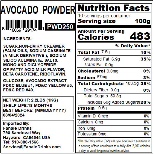 Organic Avocado Powder - Premium Superfood for Smoothies, Baking & Healthy Recipes | Vegan, Gluten-Free, Non-GMO | Boost Energy & Nutrition in Drinks, Desserts & Meals