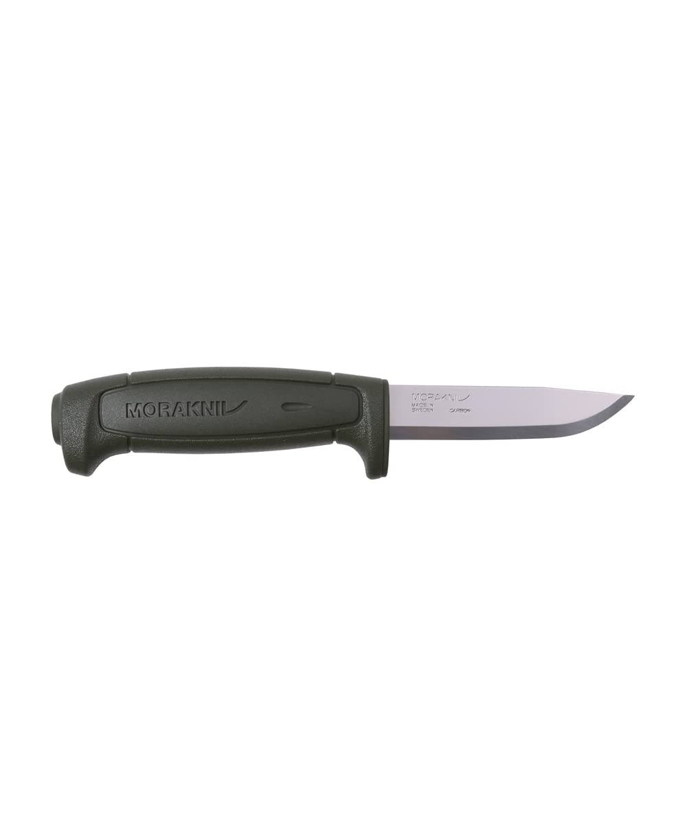 Morakniv Craftline Basic 511 High Carbon Steel Utility Knife with Combi-Sheath - 3.6 Inch Fixed Blade for Outdoor, Camping & Bushcraft | Durable Knife for Hunting, Fishing & Survival