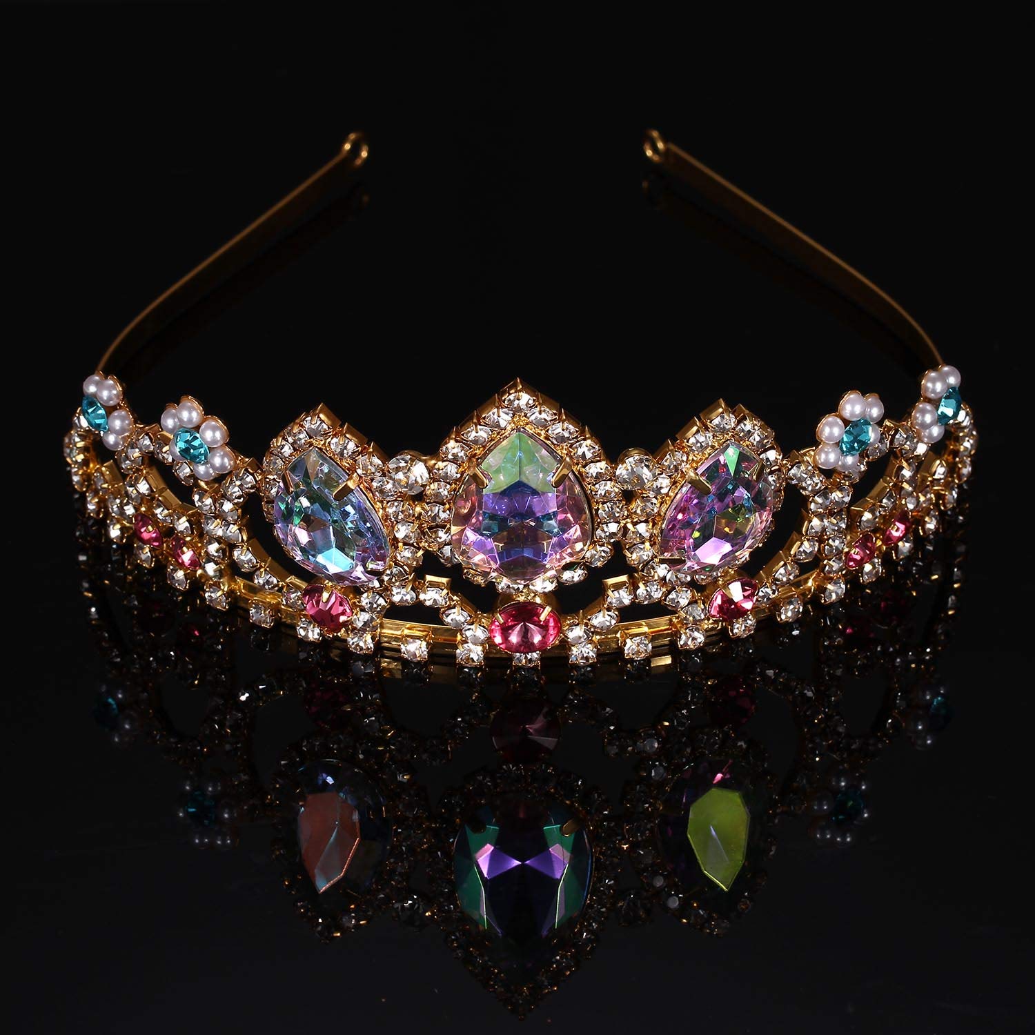Rapunzel Princess Crown Tiara - Tangled Disney Inspired Bridal Wedding Hair Accessories for Women, Halloween Cosplay, Prom, Birthday Gifts - Perfect for Costume Parties, Dress-Up Play & Special Occasions