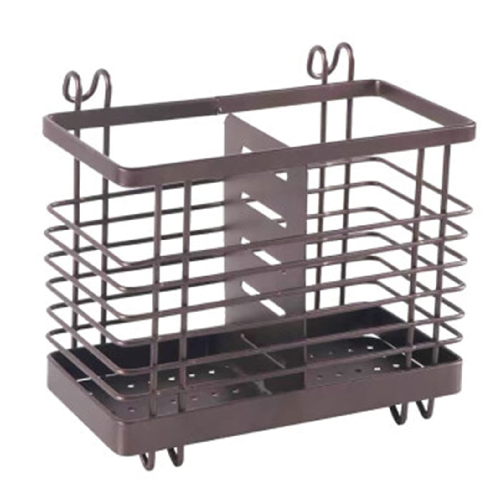 Stainless Steel Chopstick Holder - Hanging & Tabletop Dual-Purpose Kitchen Utensil Organizer with Drain Holes - Black (10x13.5x16cm) - Perfect for Asian Dining, Sushi Restaurants & Home Kitchen Organization