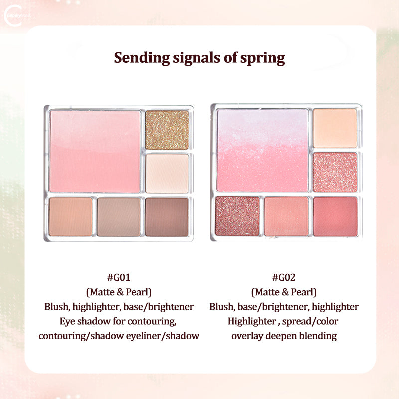 Gogotales Velvet Matte Blush & Eyeshadow Palette - 12 Highly Pigmented Colors, Long Lasting Makeup for Cheeks & Eyes | Perfect for Daily Wear, Party & Professional Makeup Looks