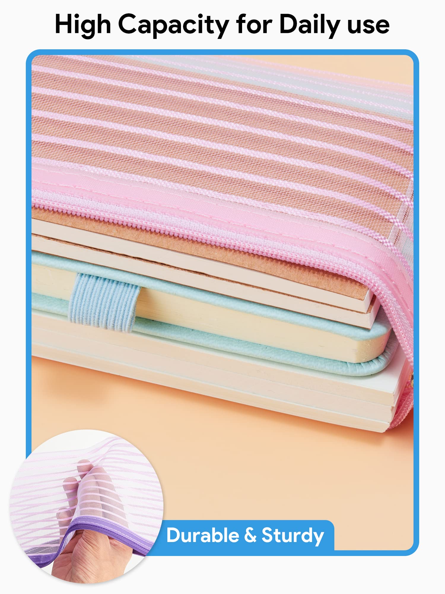 JARLINK 40-Pack Multicolor Mesh Pouch for School, Office & Travel