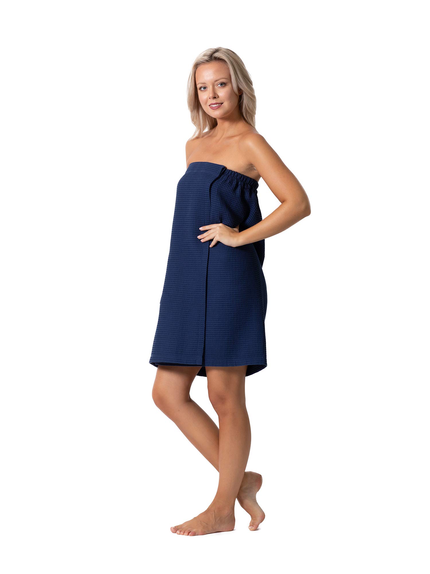 Quick Dry Lightweight Waffle Spa Robe for Women - Adjustable Belt & Elastic Top - Soft Bathrobe for Home, Pool & Resort Relaxation