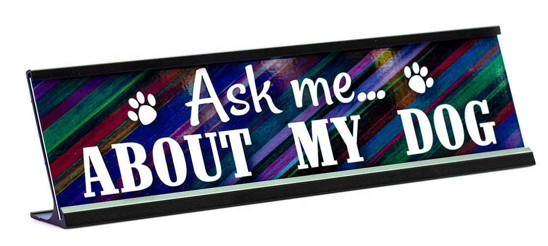Funny Dog Lover Desk Sign - Customizable Nameplate for Office Decor, Multicolored - Perfect for Pet Owners & Workstations