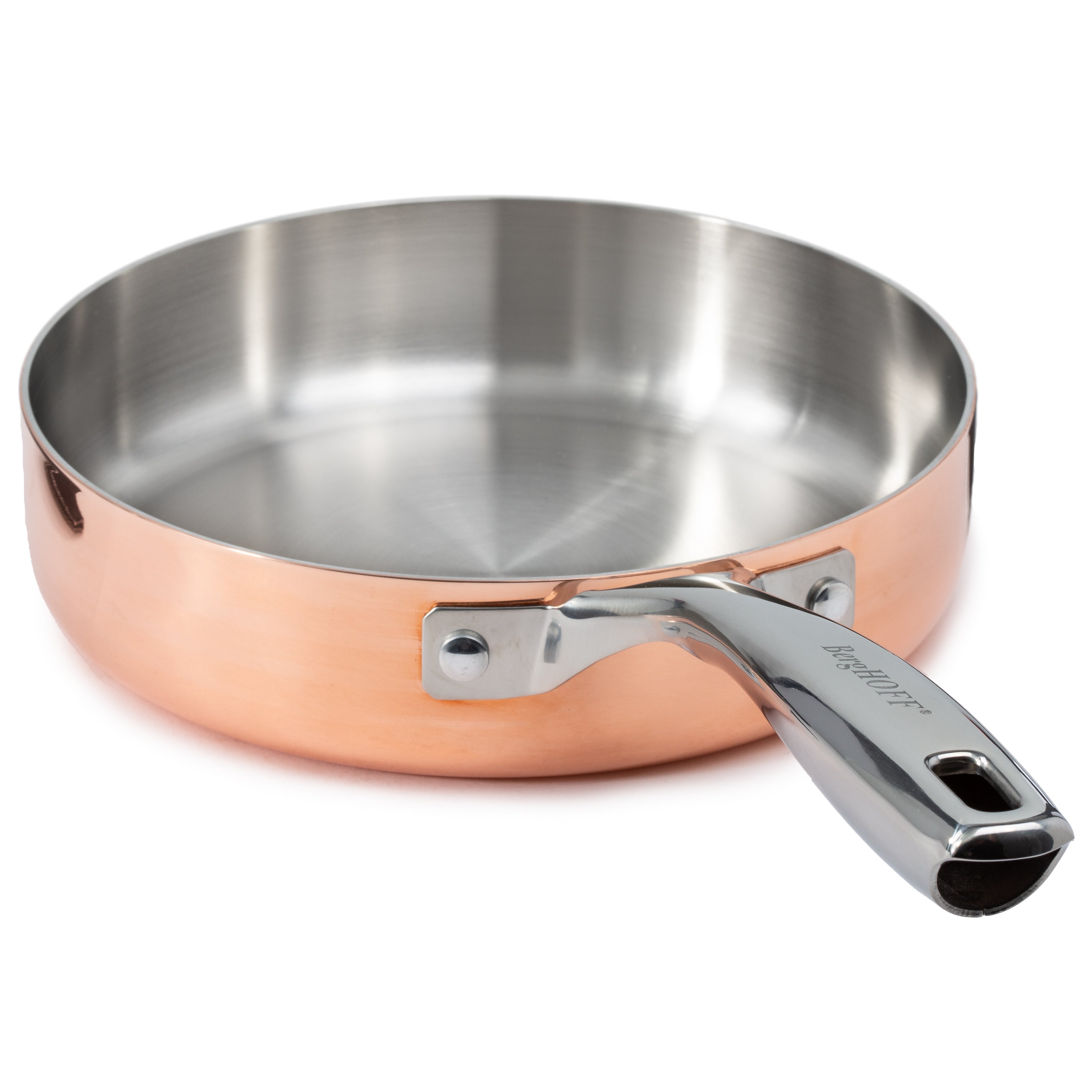 BergHOFF Vintage 4-Piece Tri-Ply Copper Cookware Set with Lids - Polished Stainless Steel Pots & Pans for Professional Cooking, Home Kitchen & Gourmet Meals