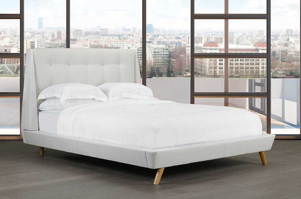 Canadian Made Bed Frame with Scandinavian Design - Modern Minimalist Style for Bedroom, Guest Room & Airbnb