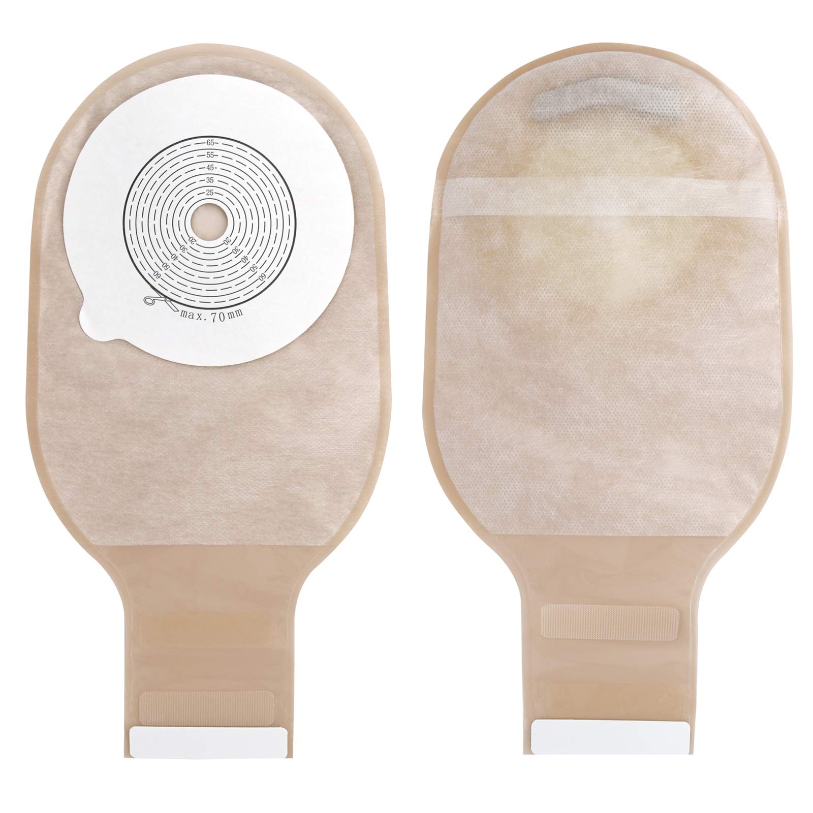 One Piece Ostomy Colostomy Bags - Drainable Pouches for Ostomy Care & Incontinence (70mm Cut Size, Pack of 10) - Ideal for Ileostomy Supplies, Post-Surgery Recovery & Daily Comfort