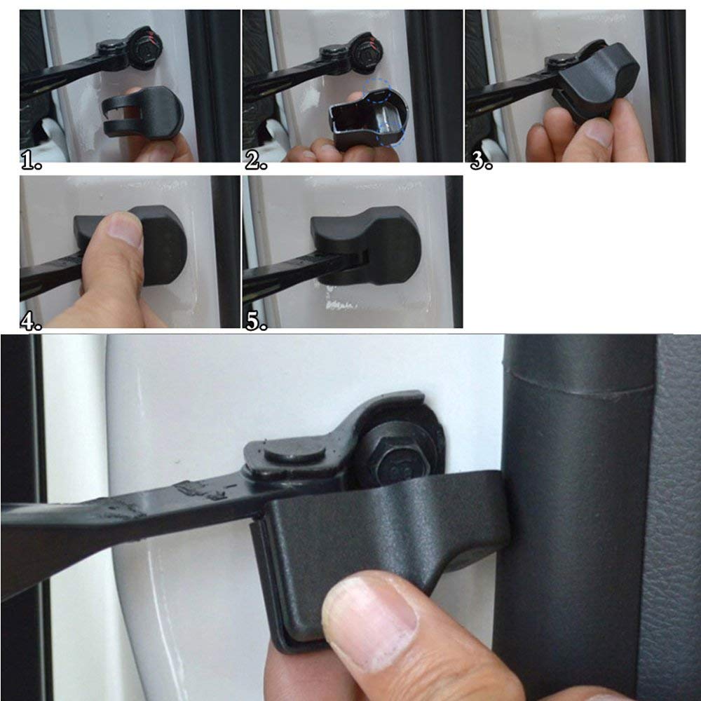 Waterproof Dustproof Car Door Lock Stopper Cover for Subaru Legacy Forester Crosstrek Outback - Black Arm Protector (4 Pcs) - Prevent Scratches & Protect Interior from Dirt