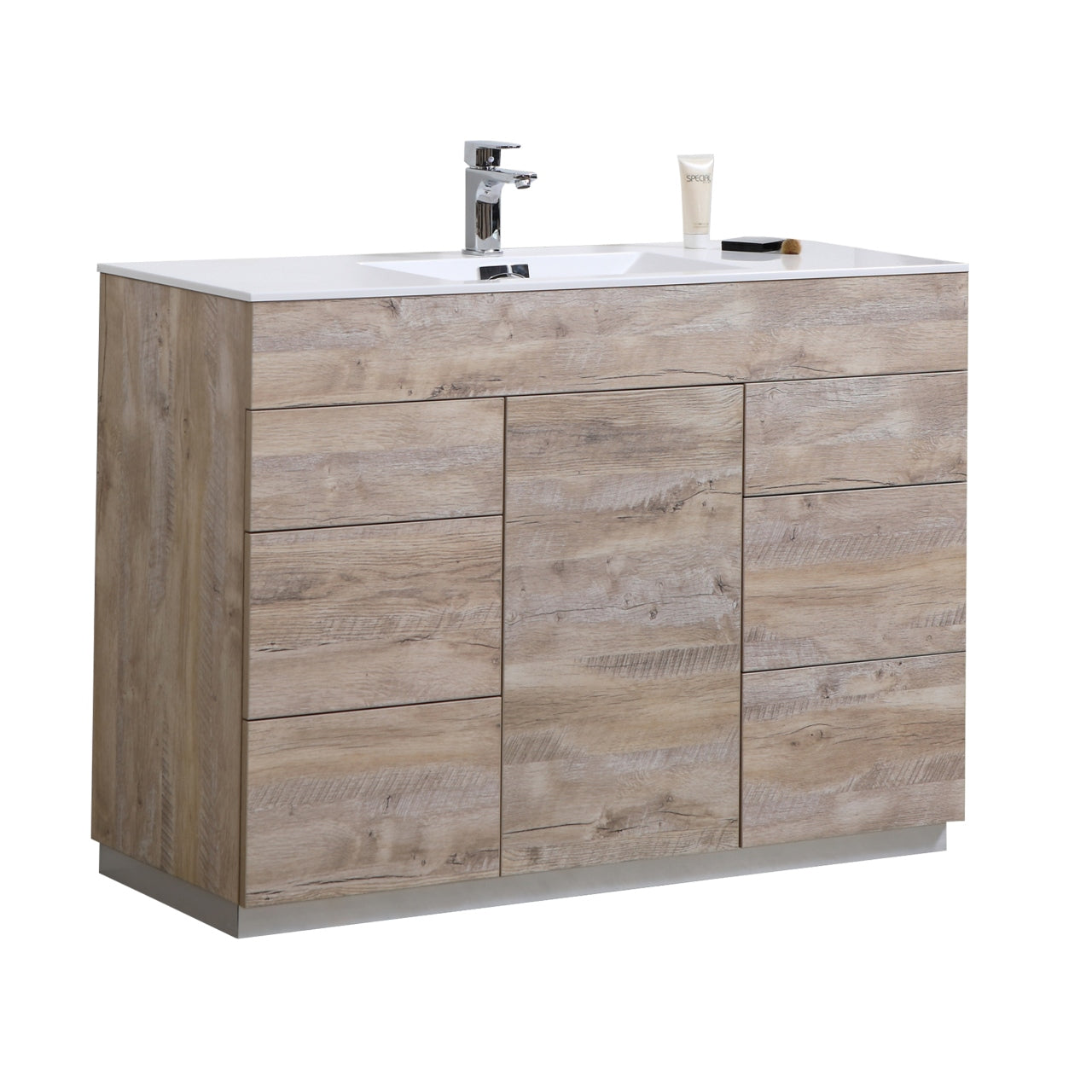 Modern Freestanding Bathroom Vanity with Single Sink - KubeBath Milano 48