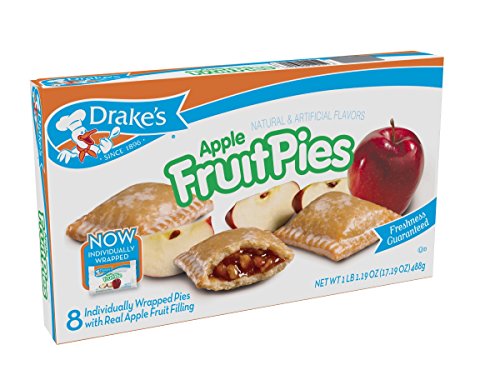 Drake's Apple Fruit Pies - 2 Pack | Delicious Baked Pastry Snacks | Perfect for Breakfast, Lunch Boxes & Afternoon Tea