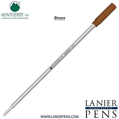 Monteverde Soft Roll Ballpoint C13 Ink Refill - 1 Pack - Compatible with Cross Style Pens - Brown (Medium Tip 0.7mm) - Smooth Writing for Office, School & Everyday Use
